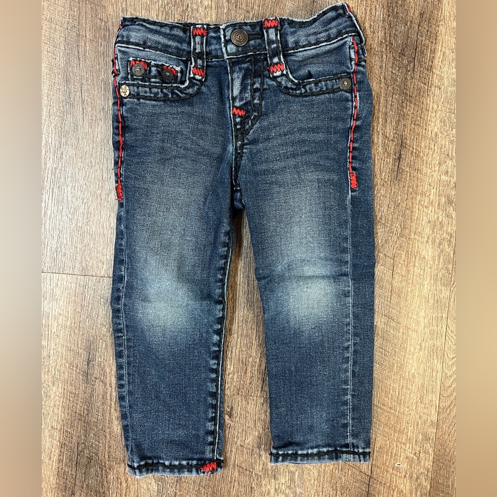 True Religion Kids Denim Jeans with Red Stitching